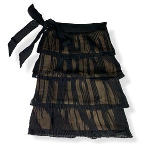 Marc Jacobs Black and Gold Tiered Ruffle Skirt